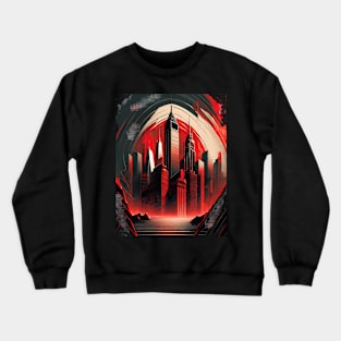 Crimson Metropolis: The Heartbeat of New York Crewneck Sweatshirt